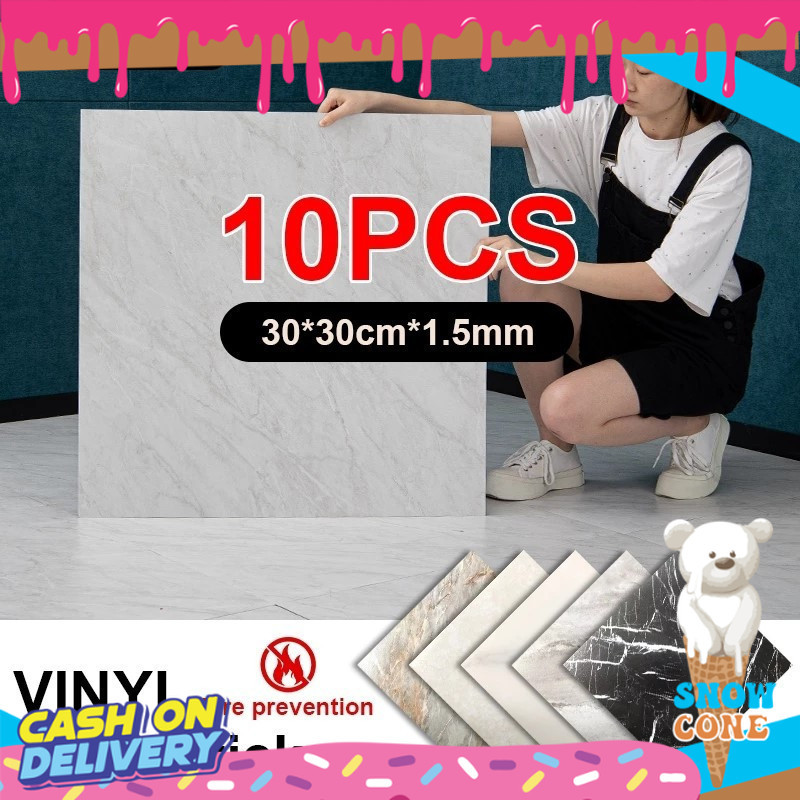 10pcs Lantai Marmer Vinil (30X30 Cm)/Stiker Vinil Lantai Marmer Granit/Stiker Lantai Vinil Lapisan L