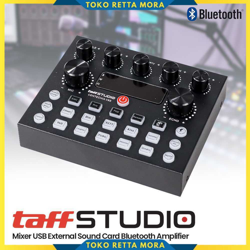 TaffSTUDIO Mixer USB External Sound Card Bluetooth Amplifier - V8S