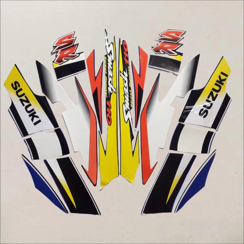 striping suzuki smash 110 r 2005 2006 hitam biru body standar berkualitas terbaik