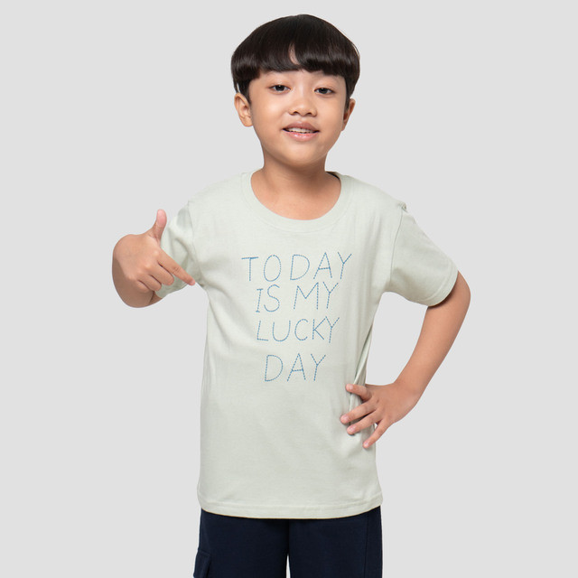 Little M Print Outline Today Is My Lucky Day Kaos Anak Laki-laki 123376188