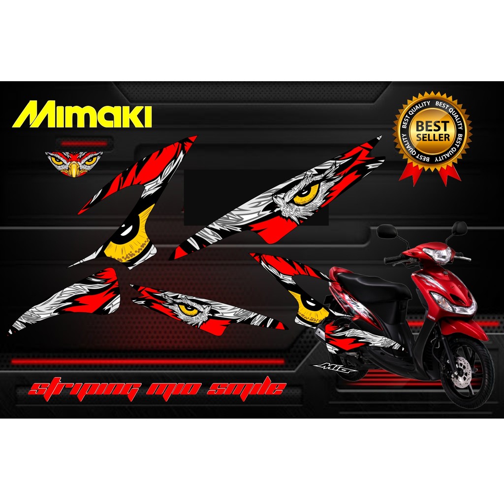 Sticker Motor striping list motor mio sporty mio smile simple mata TAHAN LAMA