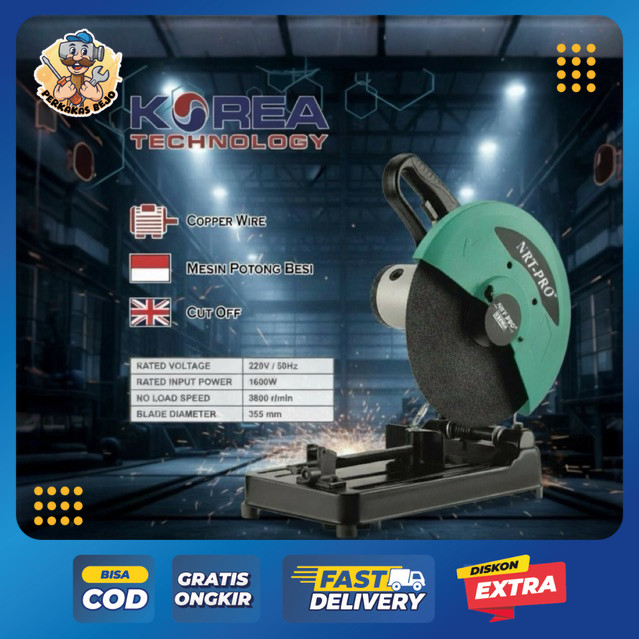 MESIN POTONG BESI TULANG NRT 2414HD – Cut Off 14" Heavy Duty, Mesin Gerinda & Rajang Tulang Sapi JD