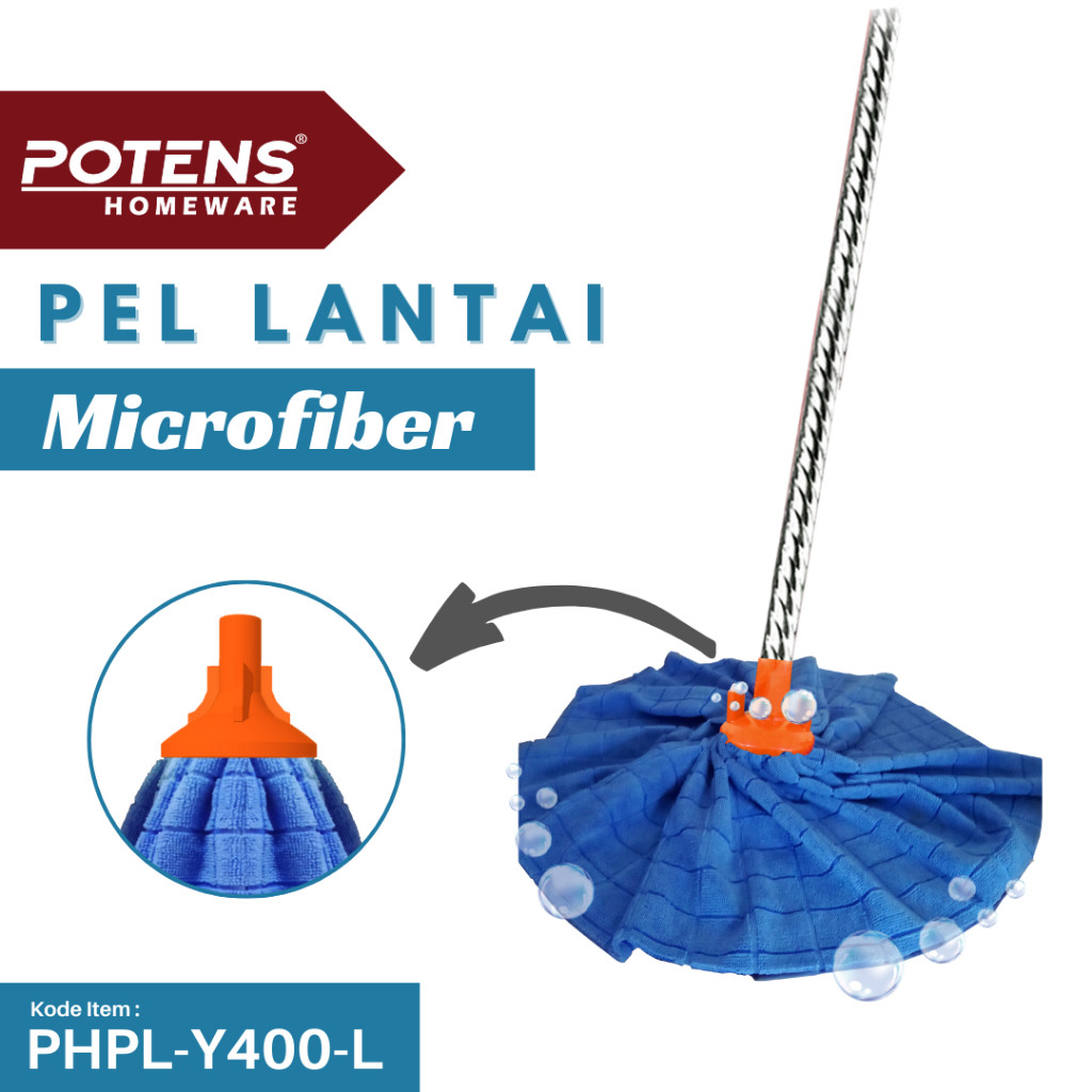 Pel Lantai Microfiber / Pel Lantai / Pel Lantai Dengan Gagang Panjang