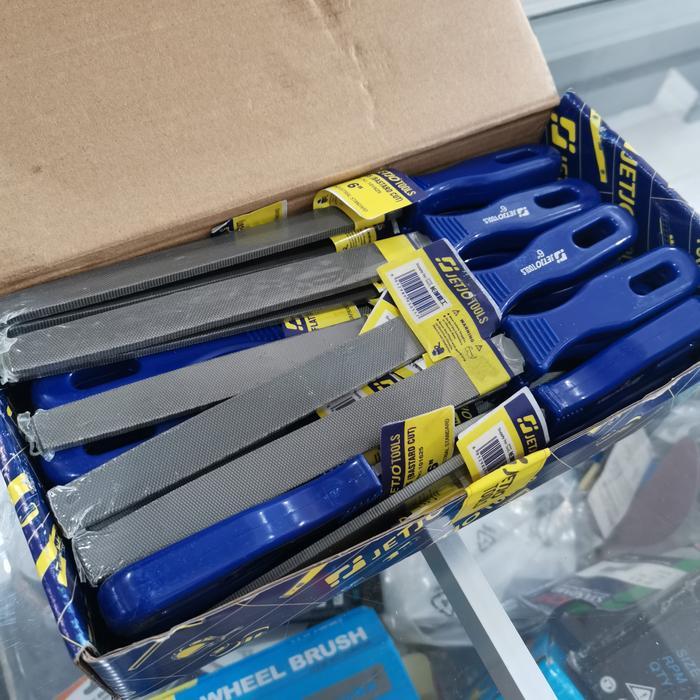 Kikir flat 6" JETJO TOOLS kikir kayu bastard 6 inch kikir pipih rata