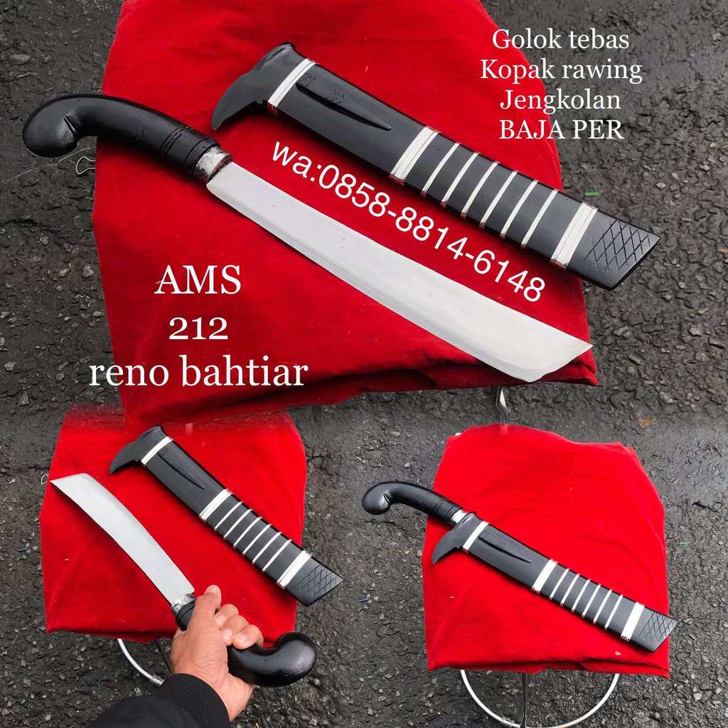 Golok tebas Kopak Rawing Barlen Jengkolan ASLI CIBATU Baja Per pemotong kayu dan bambu keras