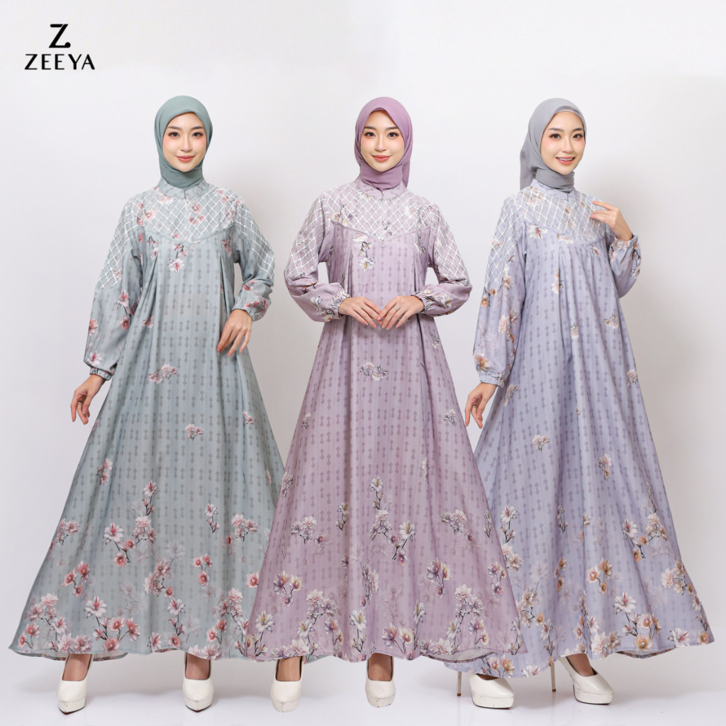 COMELLSHOP Zeeya Collection Miyora Gamis Wanita Motif Etnik Bahan Lionel Richie Size M L XL