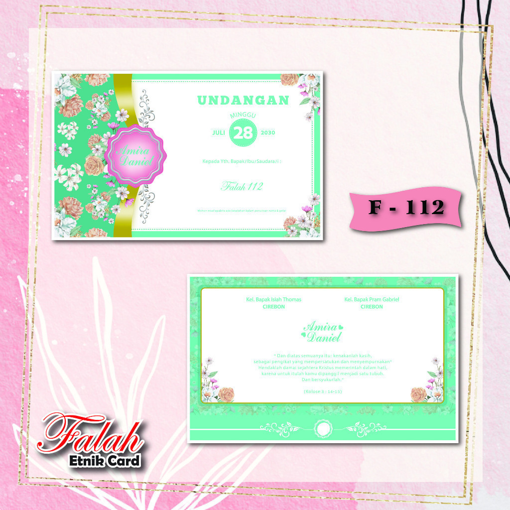 Blangko Undangan  Falah Kode F 112 Invitation