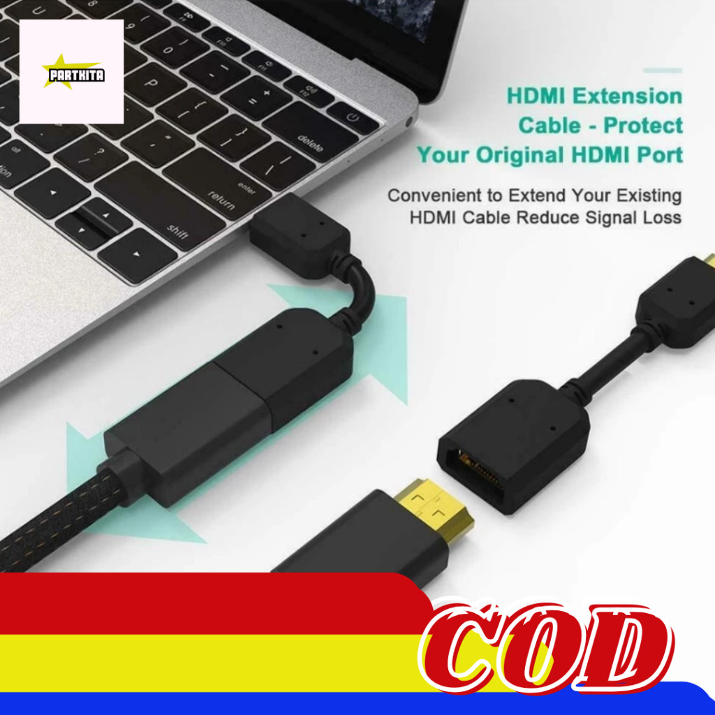 KABEL HDMI EXTENSION [COD] 10CM MALE TO FEMALE PERPANJANGAN VIDEO VGA TV