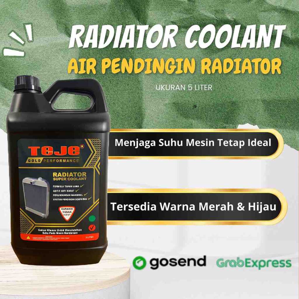 Air Radiator Mobil Super Coolant Merah & Radiator Hijau 5 Liter