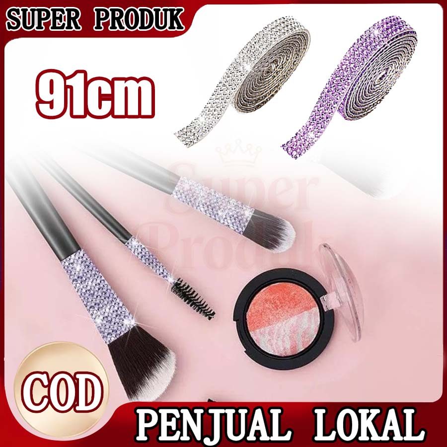 91cm Crystal Sticker DIY Rhinestone Bling Bling Stiker Kristal Berlian Untuk Dekorasi Mobil Hadiah