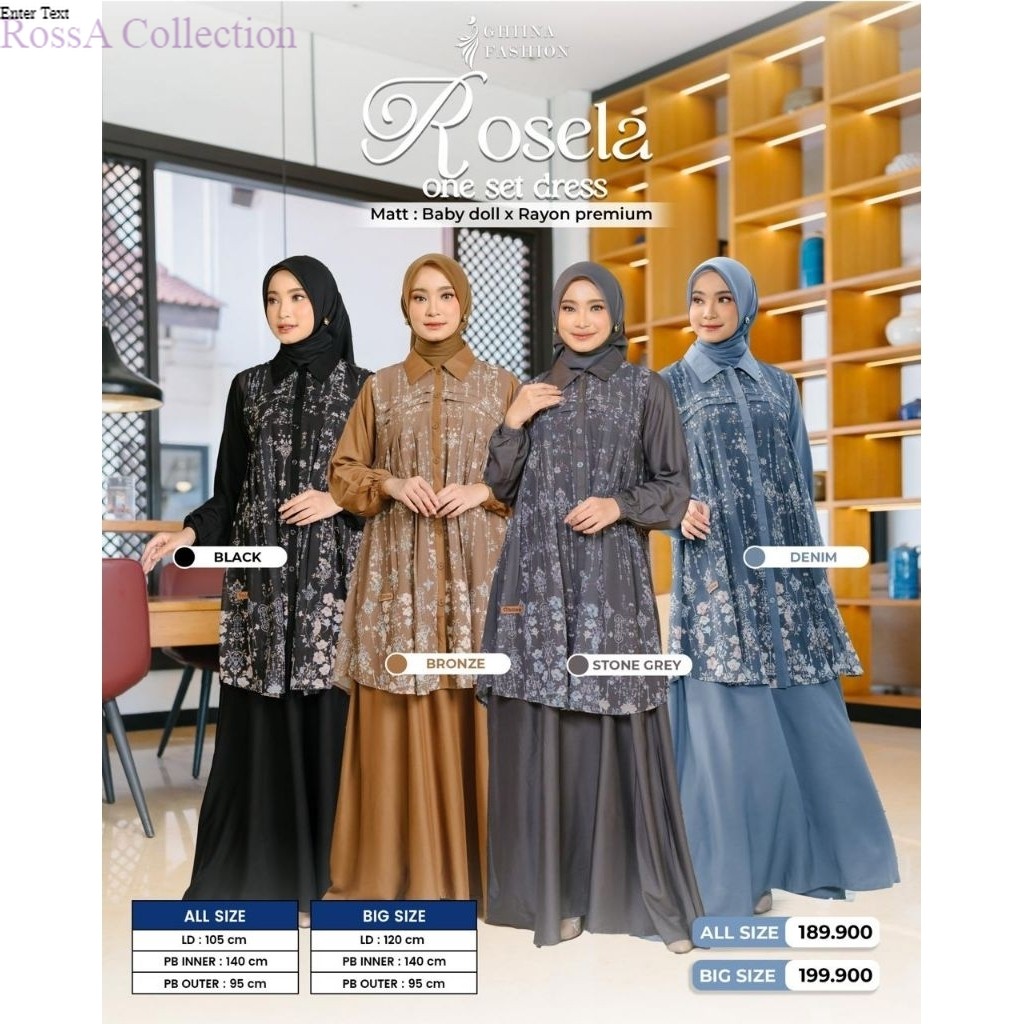 RA Rosela one set dress by ghina fashion ,famset family