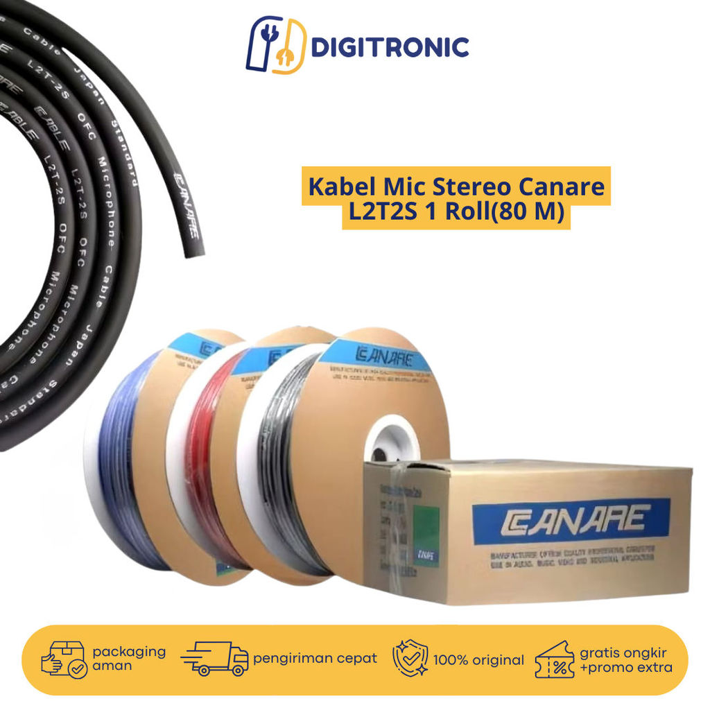 Kabel Mic Stereo Canare L2T2S 1 Roll(80 M)
