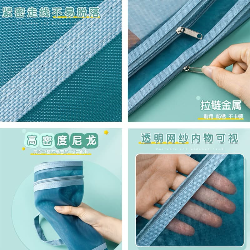 Tas Map Zipper A4 - Map Document Jaring Zipper - Map Buku Jaring Transparan