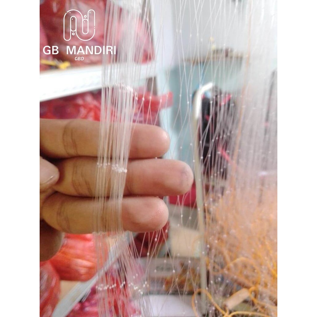 JARING IKAN SIAP PAKAI TINGGI 1,5 METER UKURAN 2 INC 2 jari & 2 1/2 inc 3 jari PANJANG 25 METER SENA