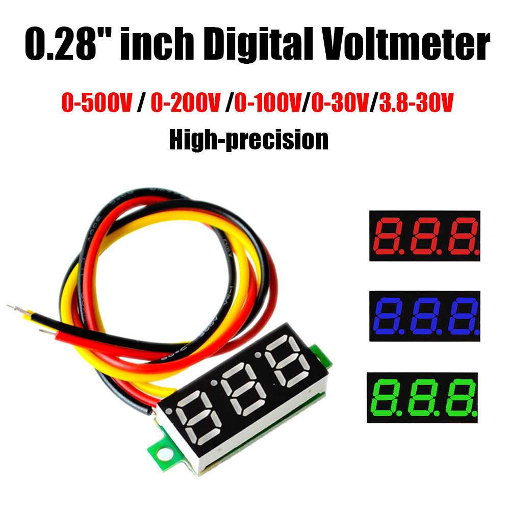 3bit 0.28" LED gital Voltmeter DC 500V 300V 200V 100V 30V High-precision Voltage Volt Panel METER 5V