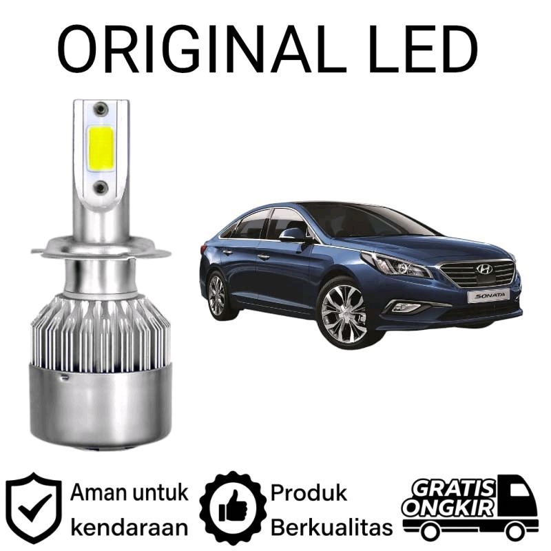 AM 2pcs Lampu Utama Jauh LED H7 COB Mobil HYUNDAI SONATA GEN7