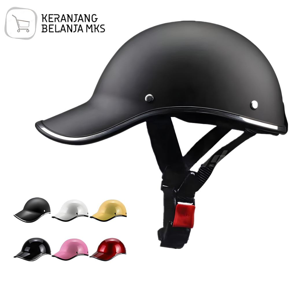 Helm Sepeda Skuter Retro Half Motorcycle Helmet Vintage Duckbill