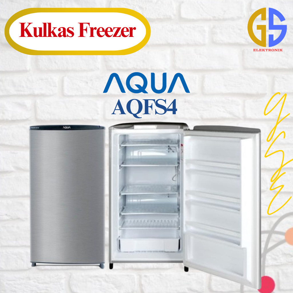 Kulkas Stand Freezer AQUA 4 Rak 121 Liter (Dengan Top Table Full Insulation AQF-S4(S)) WARNA - Dark 