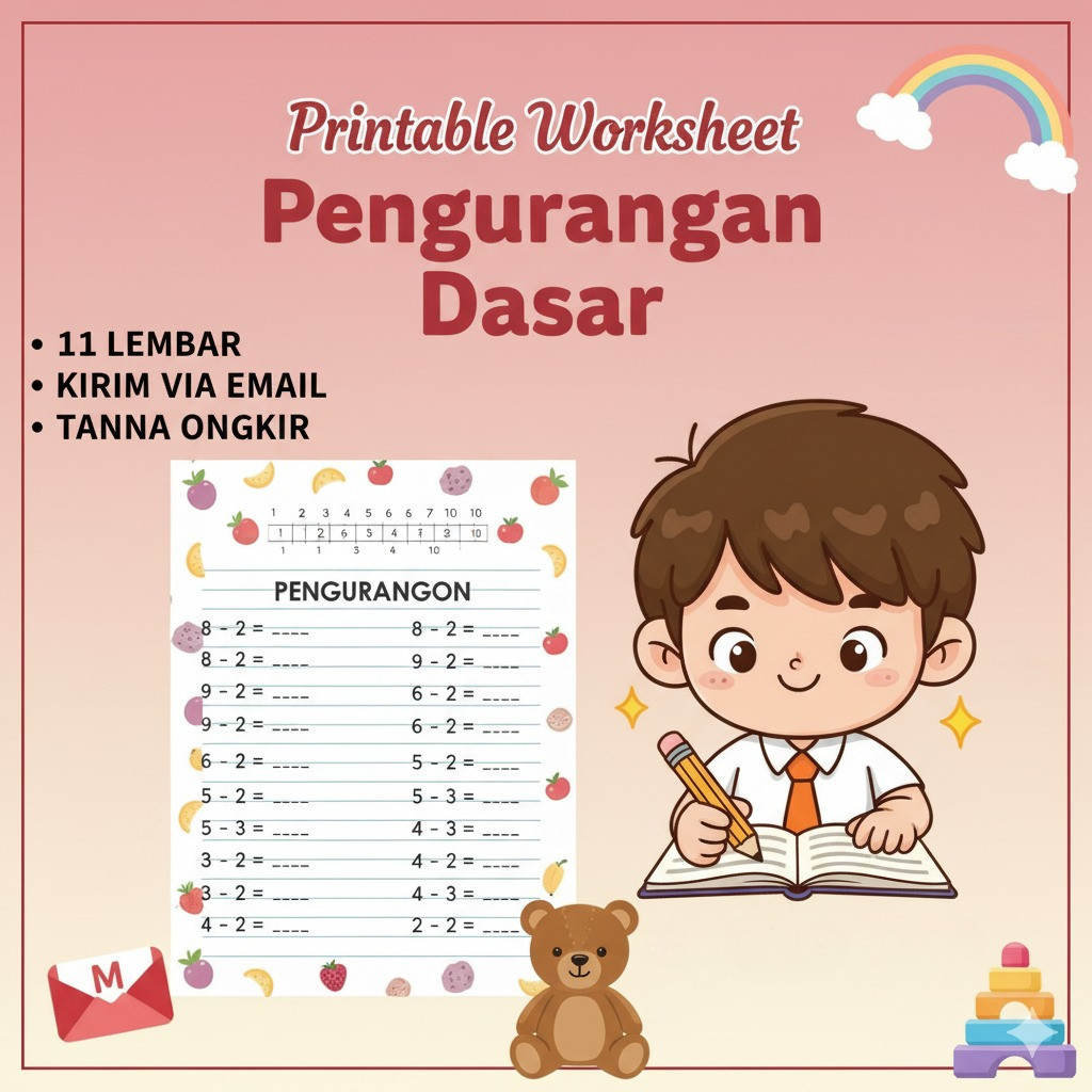 worksheet 11 Lembar worksheet belajar pengurangan dasar untuk anak SD - Printable Worksheet