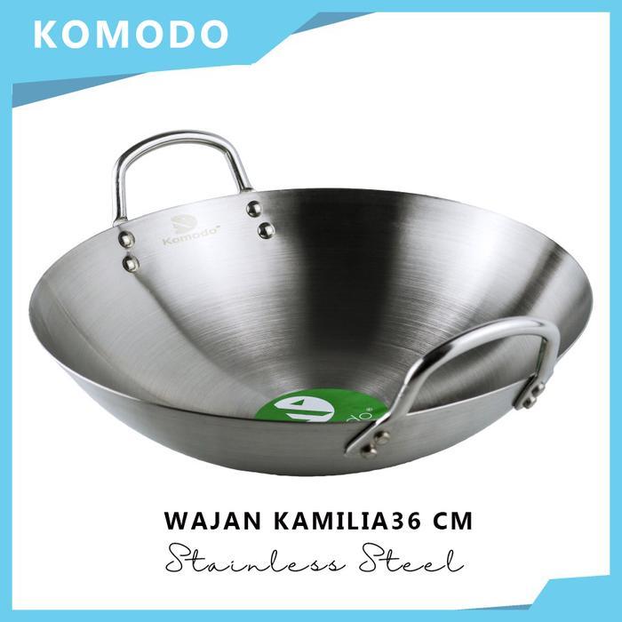 KOMODO WAJAN KUALI KAMILIA STAINLESS STEEL PENGGORENGAN 36 CM - KOMODO-081-KUALI36CM