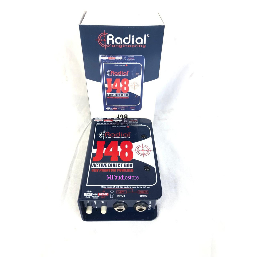 DIRECT BOX RADIAL J-48 STEREO 2 CHANNEL DAN ACTIVE 1 CHANNEL J48