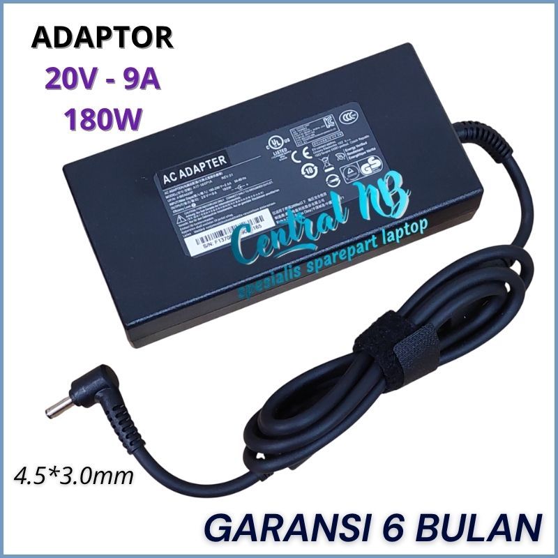 Adaptor Charger MSI 20V - 9A 180W DC 4.5*3.0mm A20-180P1A ADP-180TBH A17-180P4B -CNB
