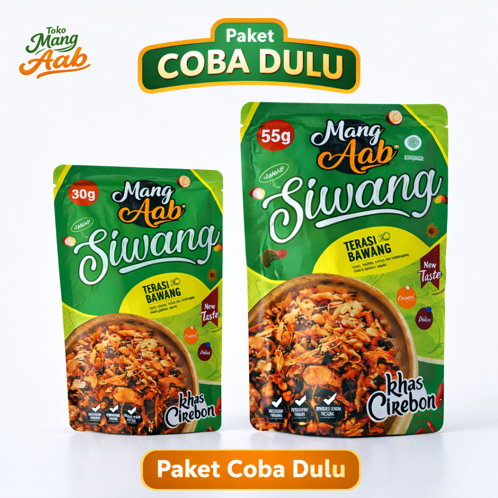 Paket Bundling Coba Dulu Siwang Mang Aab Siwang TRASI BAWANG Asli Khas Cirebon,Bawang Goreng Terasi