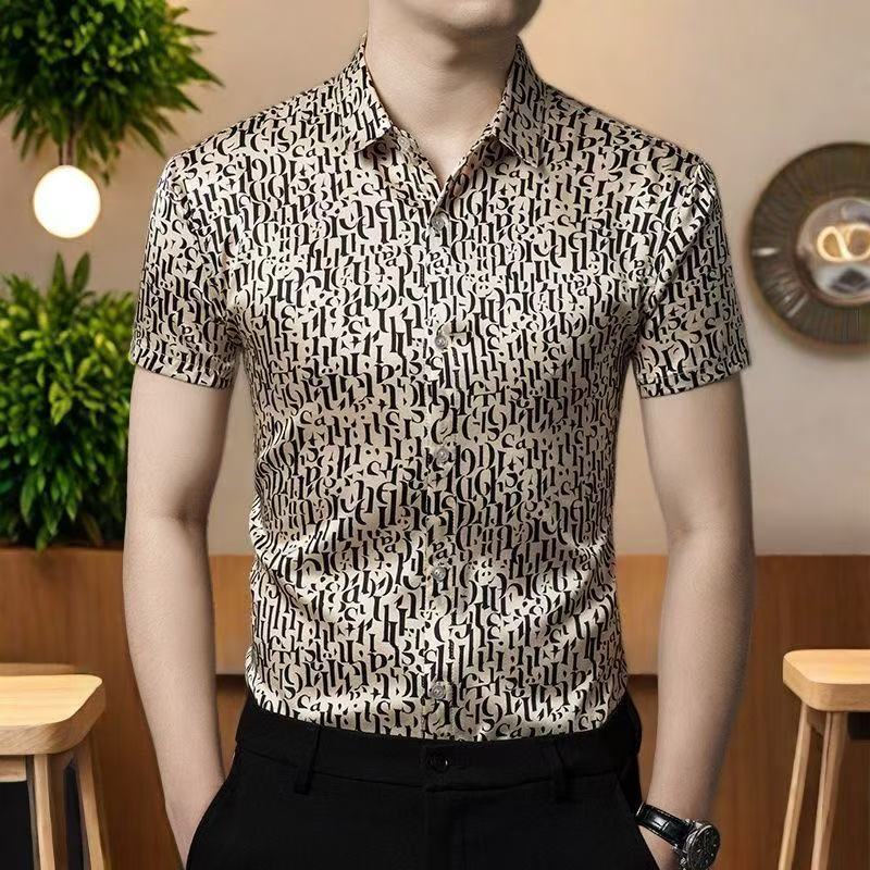 New Men's Slim Fit Fashion Short Sleeve Shirt