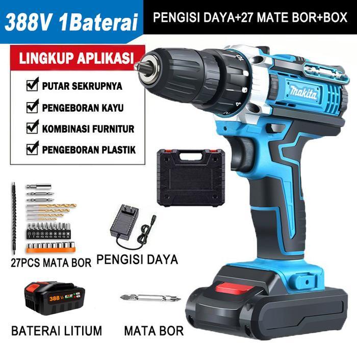 MAKITA 766VF/388VF Mesin Bor Baterai Tangan/Mesin bor cordless/bor baterai/ bor listrik/Impact Drill