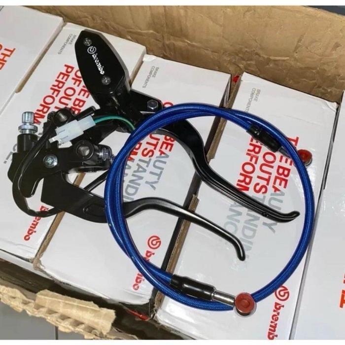 ￼(promo paket hemat) MASTER REM BREMBO OVAL SET KANAN KIRI PLUS SELANG REM DEPAN VARIASI UK 95CM SEM