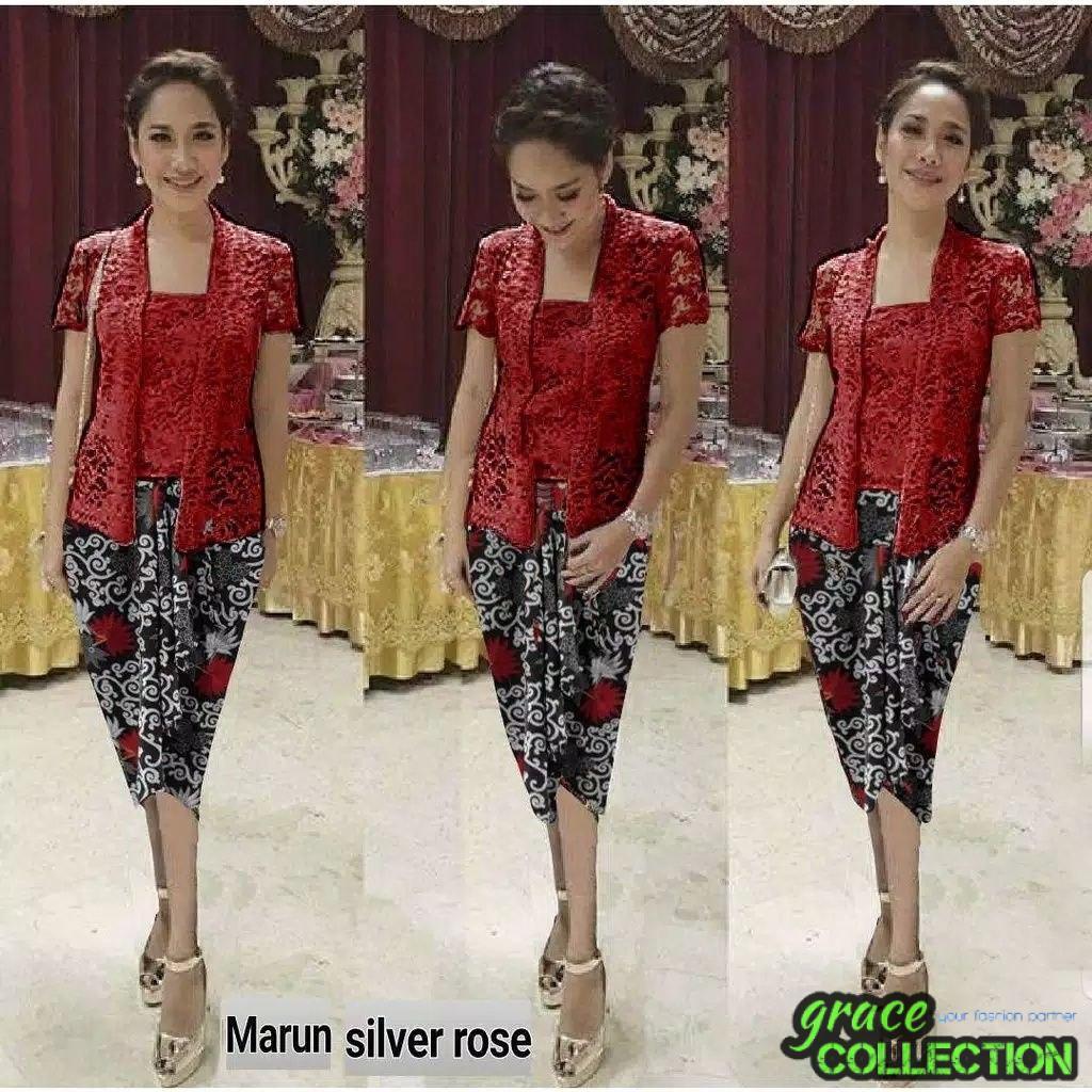 GRAC3COLL FASHION BATIK - SETELAN BATIK 2IN1 BUNGA - BAJU SETELAN BATIK DEWASA & REMAJA - SERAGAM WI