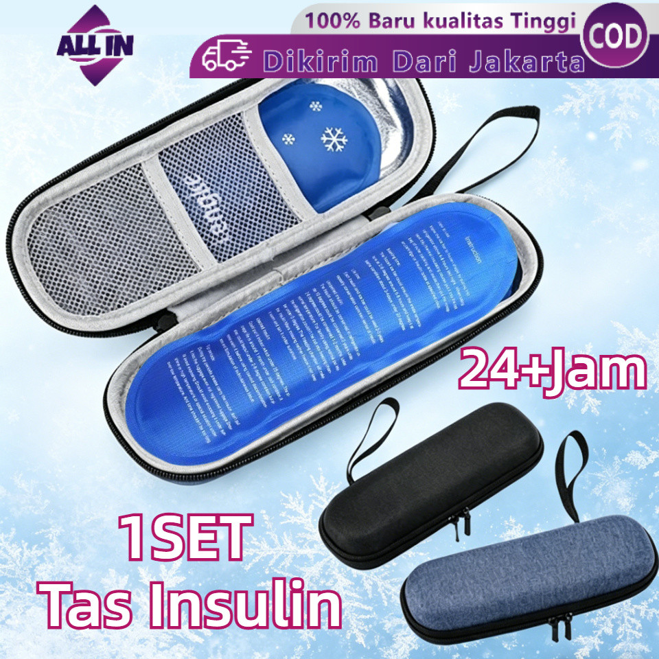 1SET Tas Insulin Cooler Bag Portable Insulin Bag Cooler Bag Insulin Tempat Insulin Tas Penyimpanan I