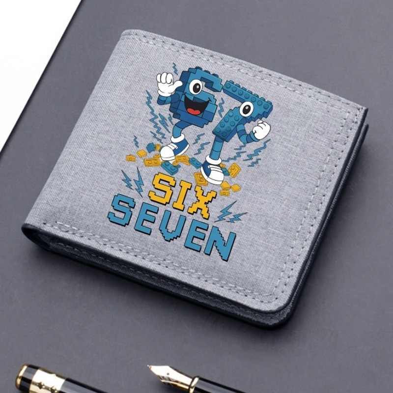 Steal A Brainrot Canvas Wallets Anime 67 Six Seven Multi-card Slot Billfolds Boys Fog Card Holders S