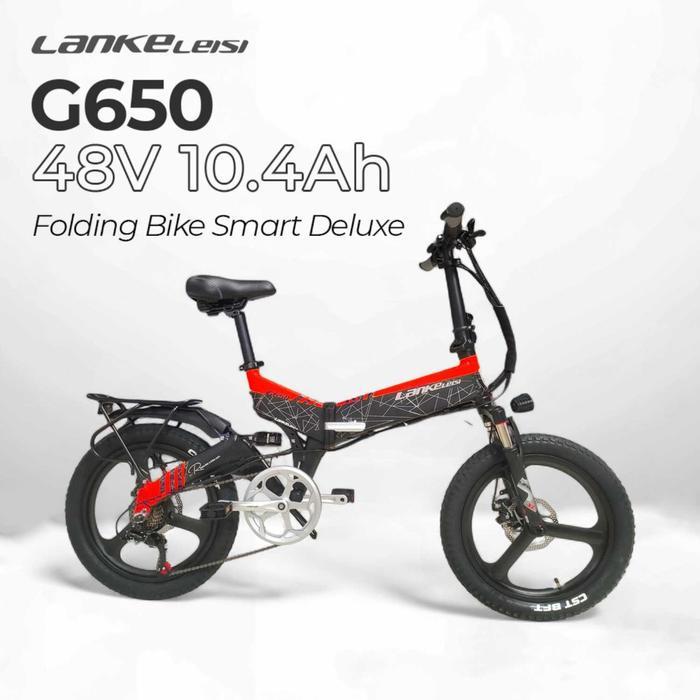 PROMO BIG SALE Digap Sepeda Listrik Lipat Folding Bike Smart Deluxe 48V 10.4Ah - G650 - Hitam Merah