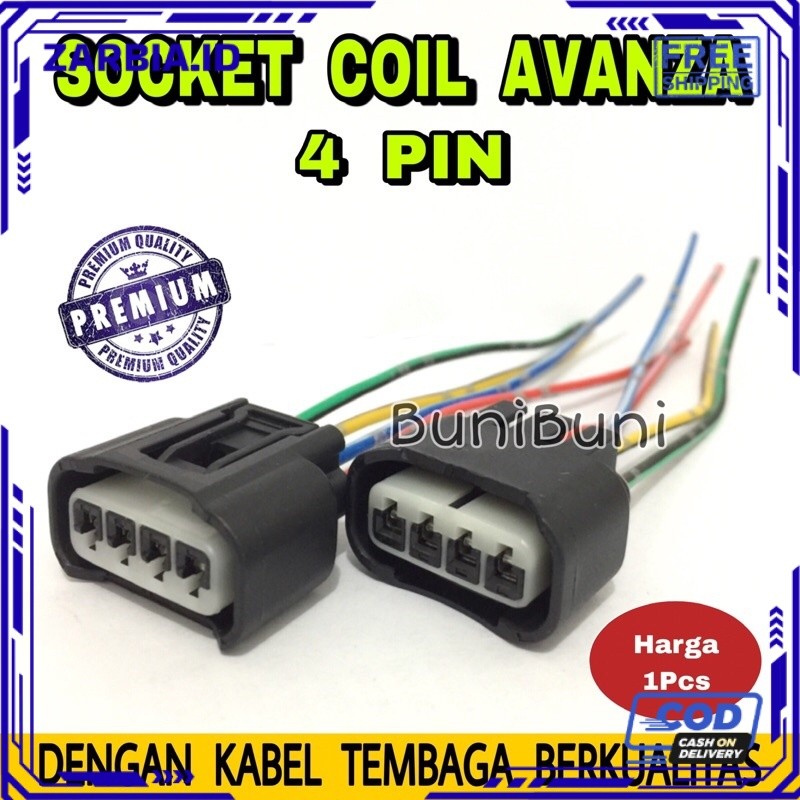 Socket Soket Coil / Koil Mobil Avanza / Xenia / Innova / Rush / Terios / Vios / Granmax Dengan Kabel