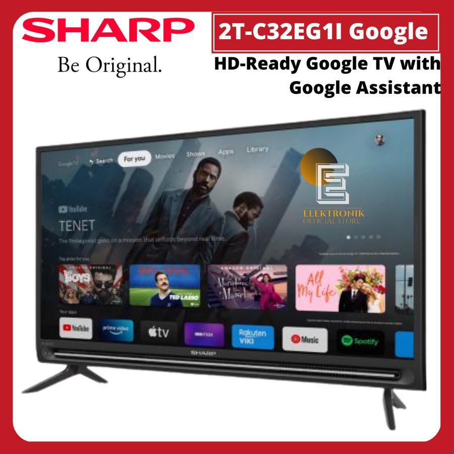 Sharp 2TC32EG1I TV LED 32 Inch HD Ready Google TV X2 Master Engine Azan Reminder Aquos Series Smart 