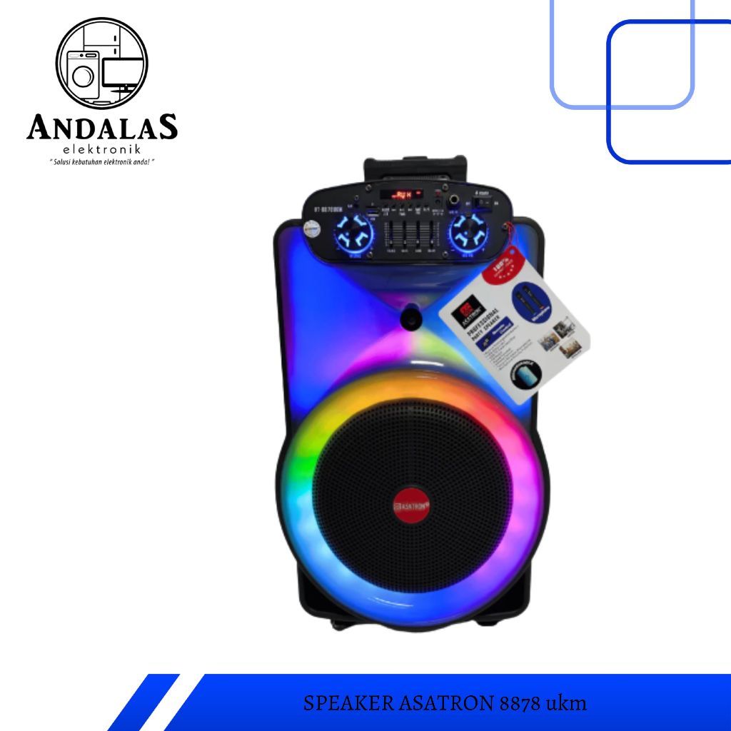 ASATRON HT-8878 12 INCH RMS 40W PORTABLE BLUETOOTH SPEAKER WITH WIRELESS MIC SET - 100% ORI