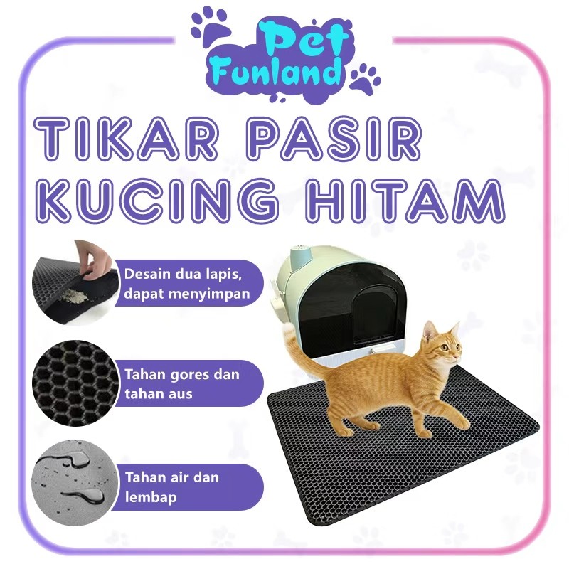 Alas Pasir Kucing Keset Pasir Kucing Keset Kappet Pasir Kucing Pet Litter Mat Foldable Double Layer 