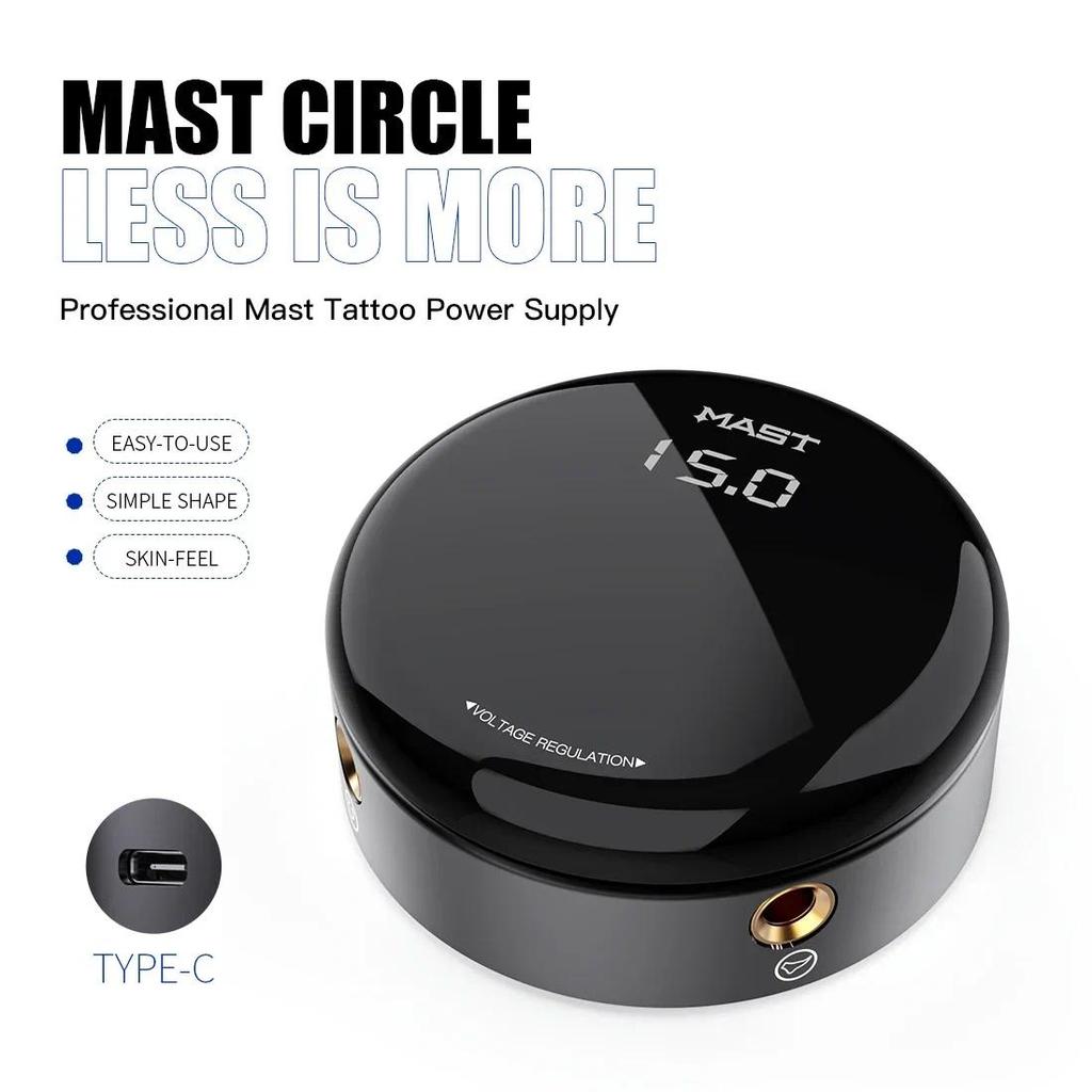 Mast Tattoo Circle Round OLED Power Supply for Rotary Tattoo Maines Supplies Power Supply Tattoo