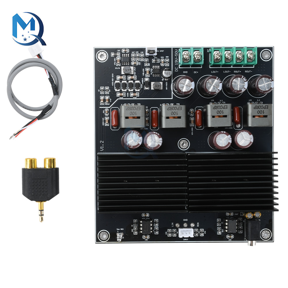 DC 19-50V Stereo Dual annel Amplifier Board 600W+600W Hifi Dual Core Tpa3255 Amplifier Module