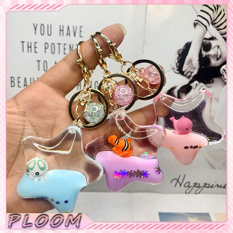 Pasir Hisap Cair Gantungan - Pohon Sakura/Dinosaurus Jurassic/Hewan Laut,Gantungan Kunci Pasir Hisap