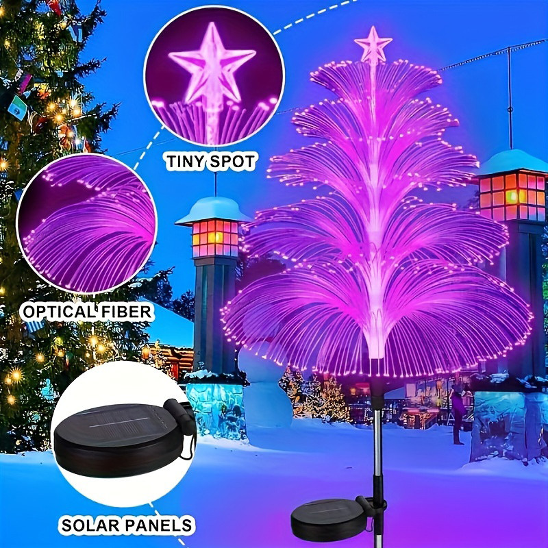 1PC Outdoor Solar Garden Lights 7 Colors Variable Solar Stake Jellyfish Reed Lights Solar Outdoor Co