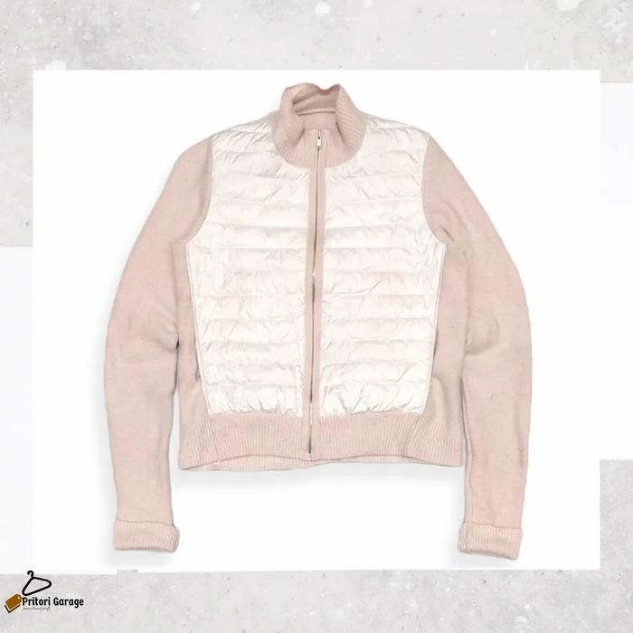Bomber Knit Puffer Jacket Cewek Lusso White Peach Pink Color "Vintage"