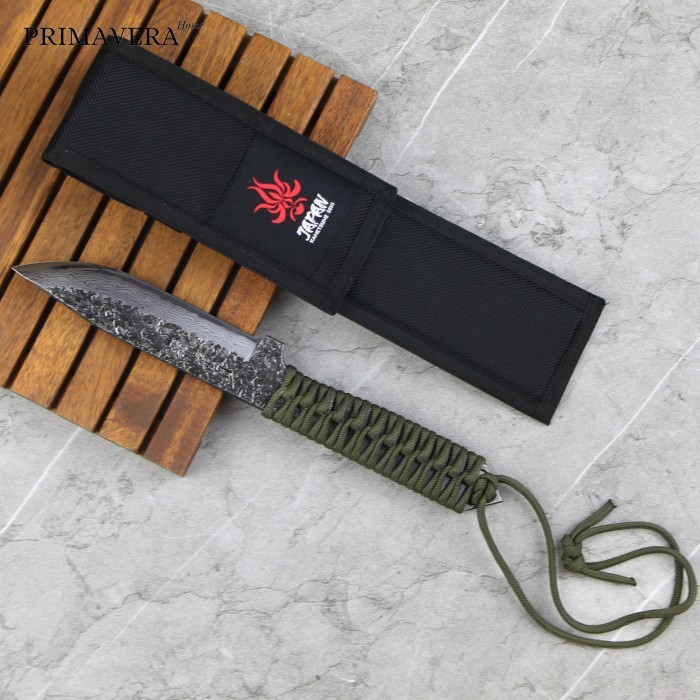 Kanetsune Seki KARASU Outdoor Knife Nylon Braided Handle Japan