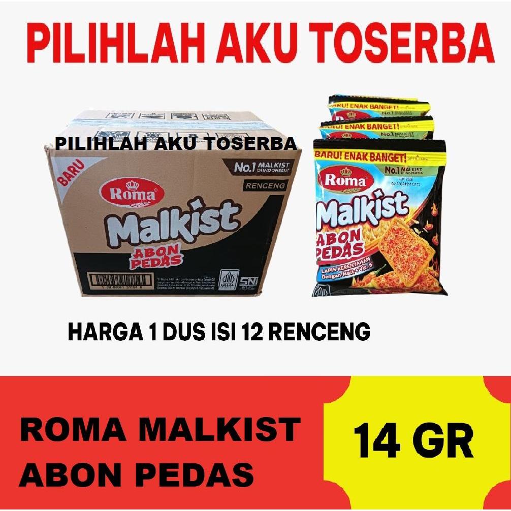 Biskuit Roma Malkist Abon ( PEDAS ) Renceng - ( HARGA 1 DUS )