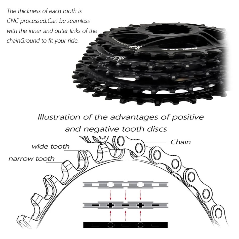 GOLDIX MTB  Bicycle Chainring Narrow Wide Mountain Bike Chainwheel 30T 32T 34T 36T 38T For SRAM  XX1