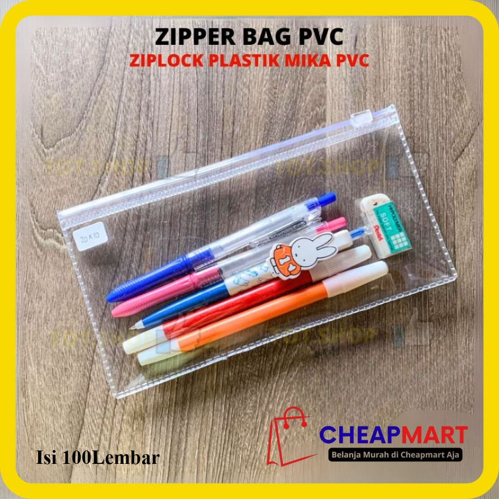 (100-LBR) PVC ZIPPER BAG Zip Lock Masker | Travel Pouch Ziplock ATK | Kantong Zipper Makeup Kosmetik