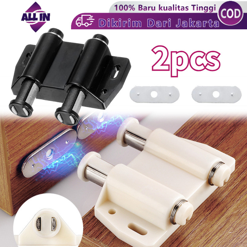 2pcs Push Open Pintu Lemari Magnet Lemari Pintu Kayu Magnet Pintu Lemari Kaca Universal Magnet Penut