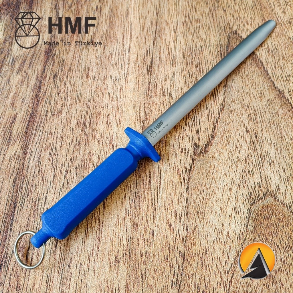 sharpening steel pengasah pisau hmf 25 cm oval biru made in turki original