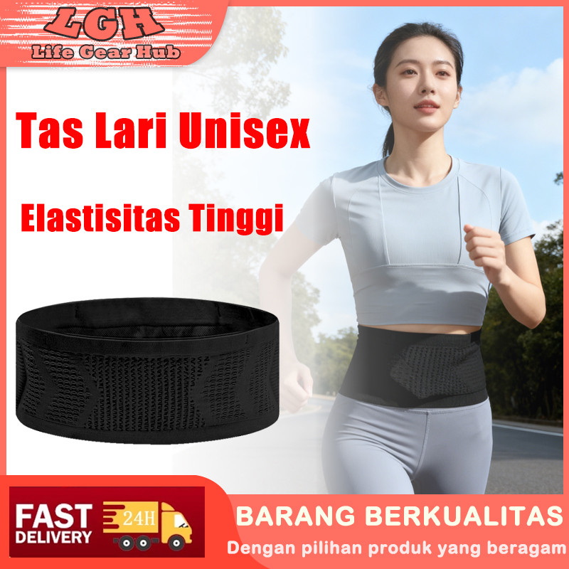 Tas Lari Unisex Tas Lari Elastis Tas Pinggang Olahraga Tas Lari Pria Wanita Tas Pinggang Multi Fungs